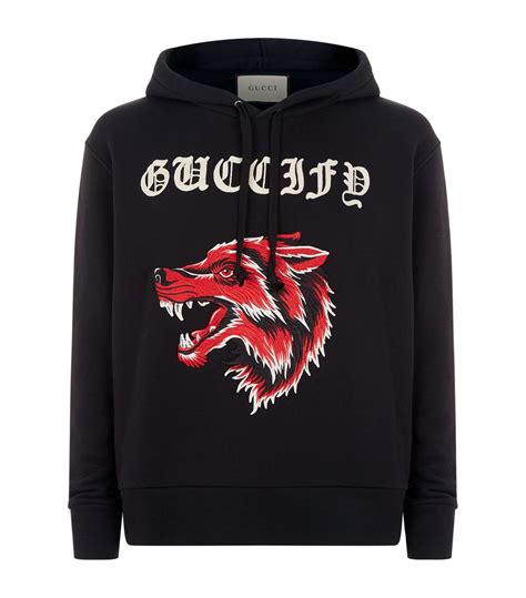 gucci wolf sweater fake|gucci distressed hoodie.